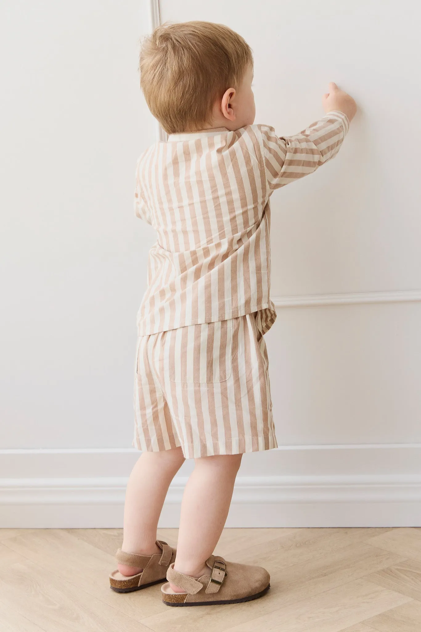 Organic Cotton Louis Short - Vertical Stripe Tiger/Cloud
