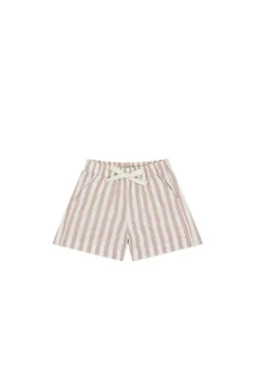 Organic Cotton Louis Short - Vertical Stripe Tiger/Cloud