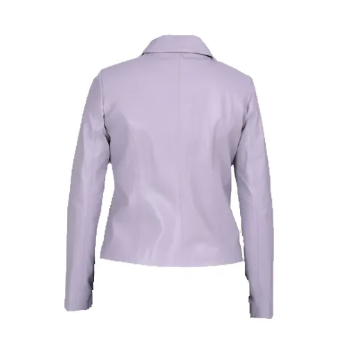 Presley Purple Leather with Shirt style collars