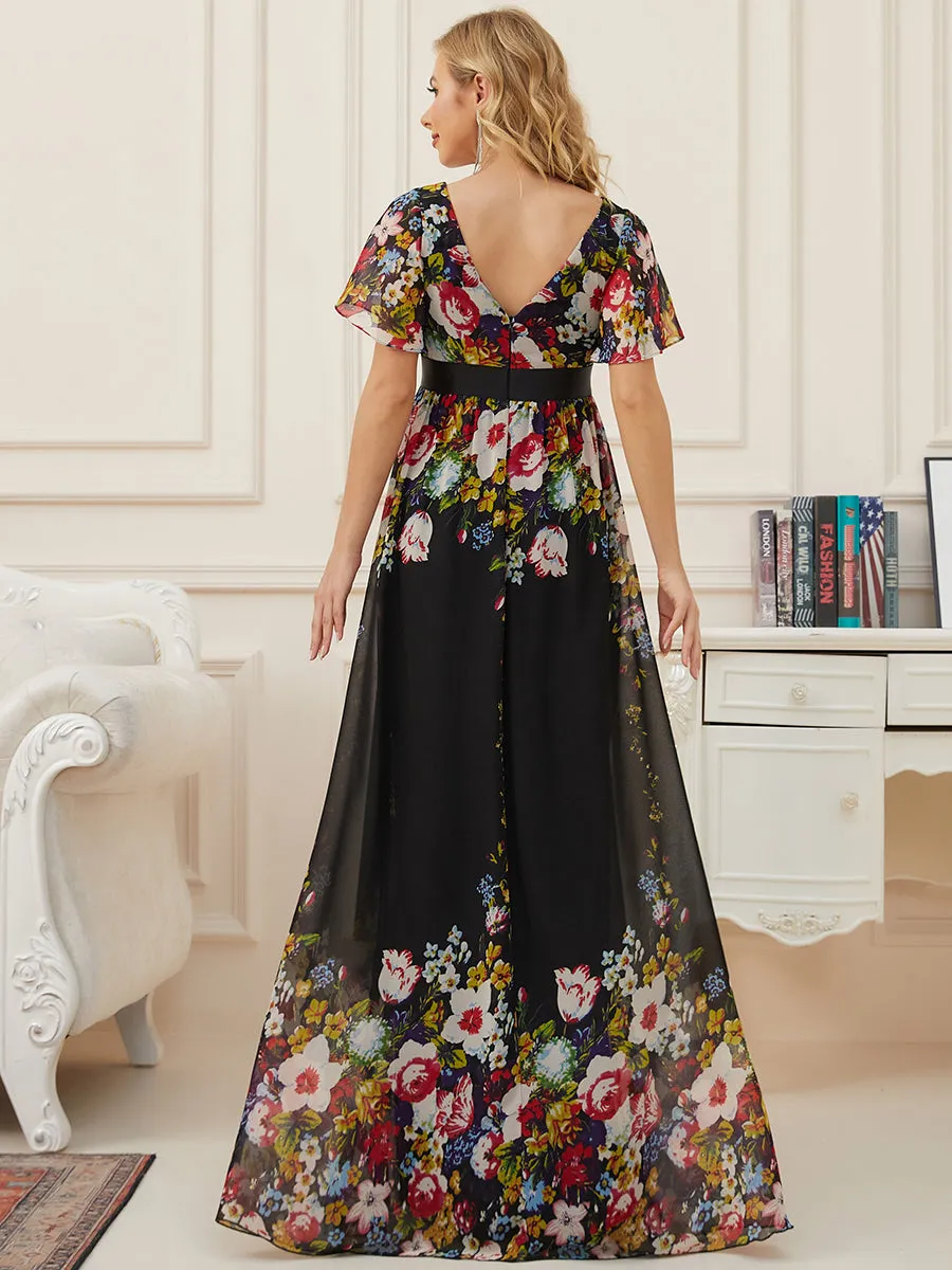 Pretty Deep V Neck Short Sleeves Wholesale Maternity Dresses