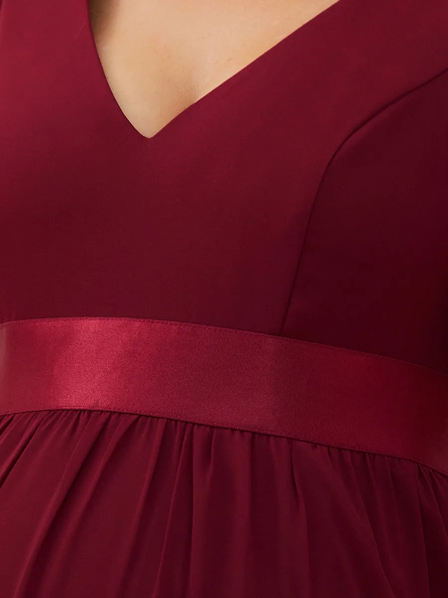 Pretty Deep V Neck Short Sleeves Wholesale Maternity Dresses