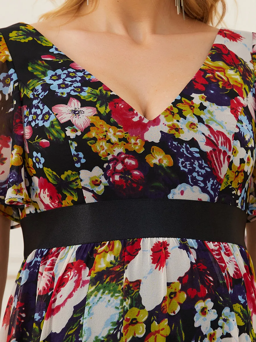 Pretty Deep V Neck Short Sleeves Wholesale Maternity Dresses