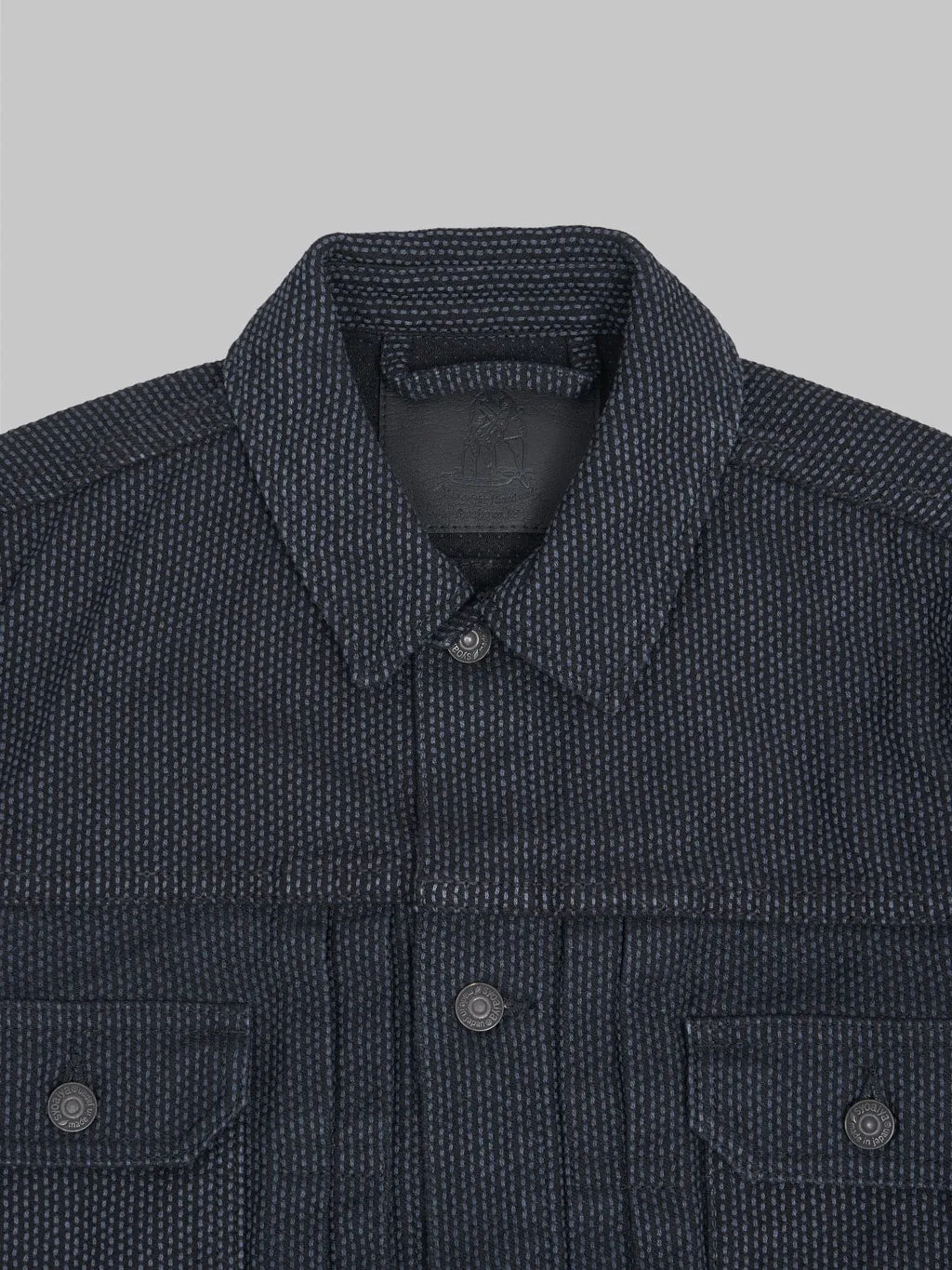 Pure Blue Japan 6117-BK Sashiko Type II Jacket Grey Black