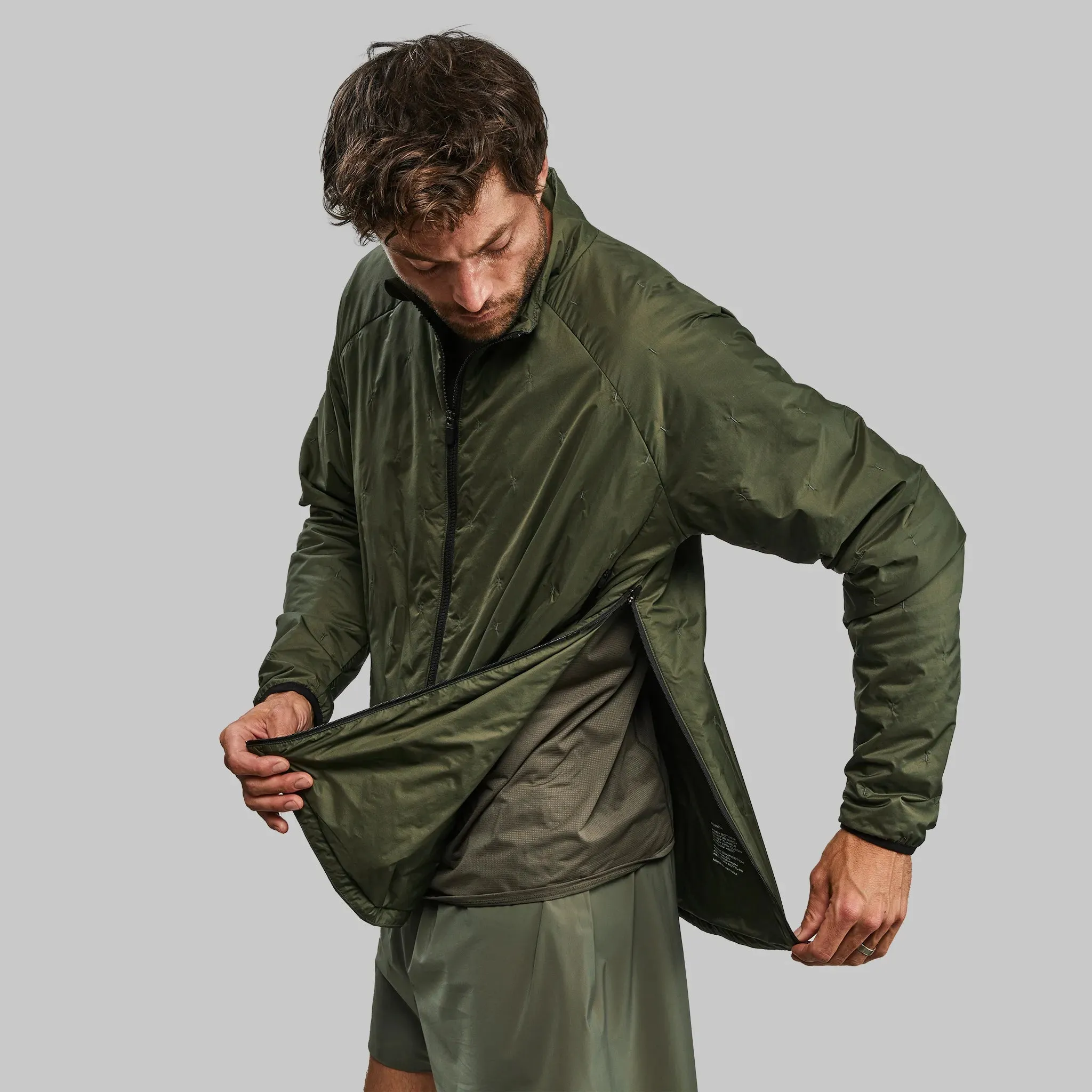 Eco-Friendly Khaki Race to Zero Puffer Jacket