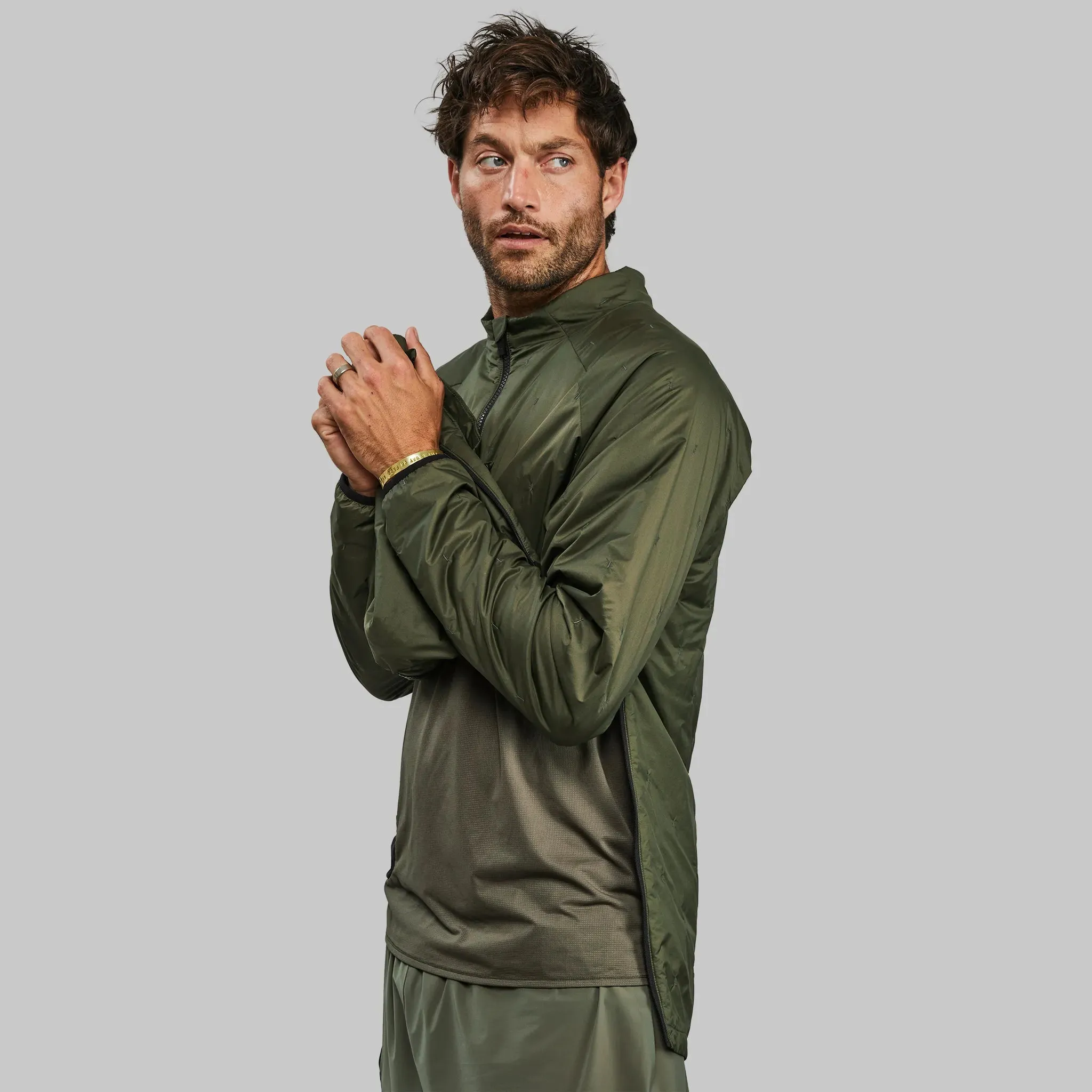 Eco-Friendly Khaki Race to Zero Puffer Jacket