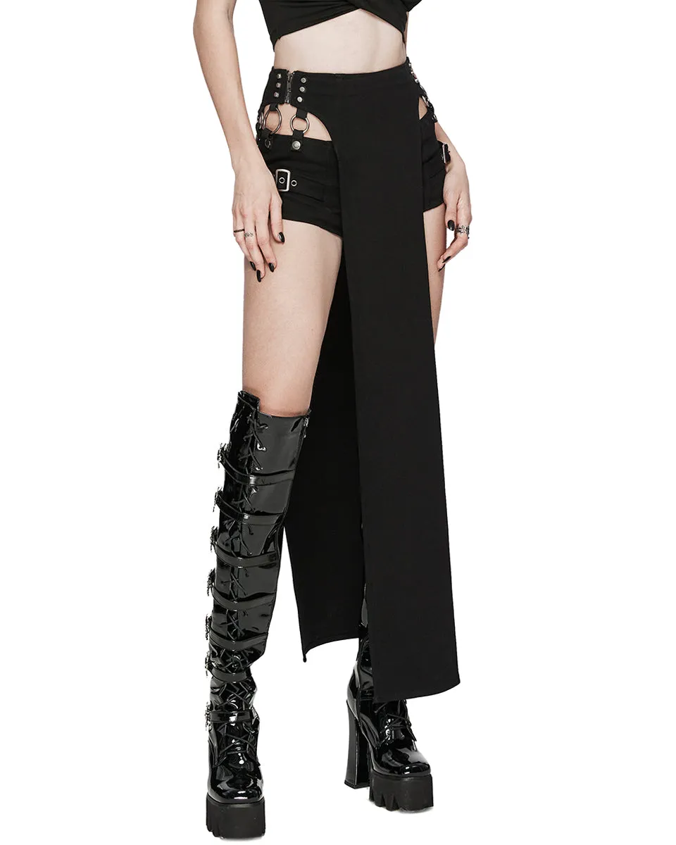 WK-618XDF-BKF Daily Life 2-Piece Hot Pants & Half-Skirt Set