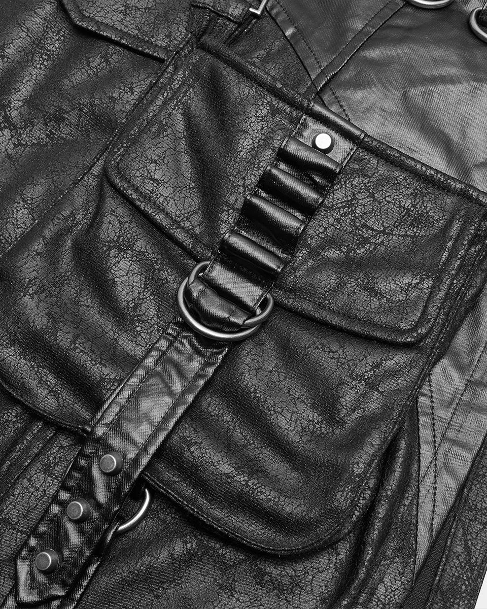 WQ-436 Mens Dieselpunk Half Skirt Kilt