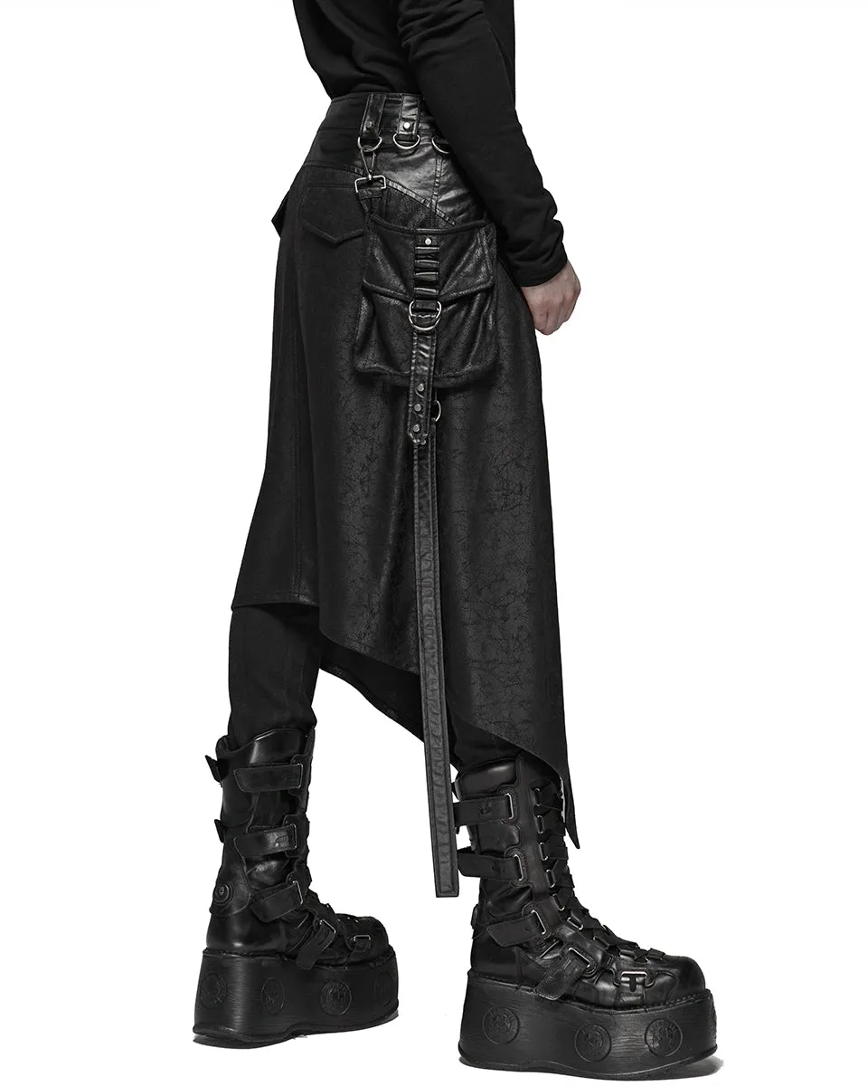 WQ-436 Mens Dieselpunk Half Skirt Kilt