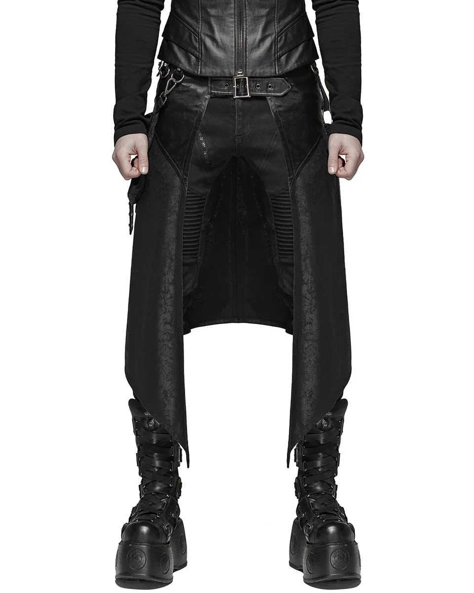 WQ-436 Mens Dieselpunk Half Skirt Kilt