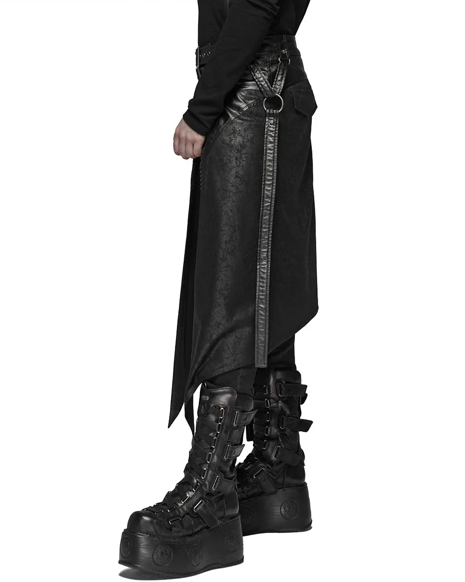 WQ-436 Mens Dieselpunk Half Skirt Kilt