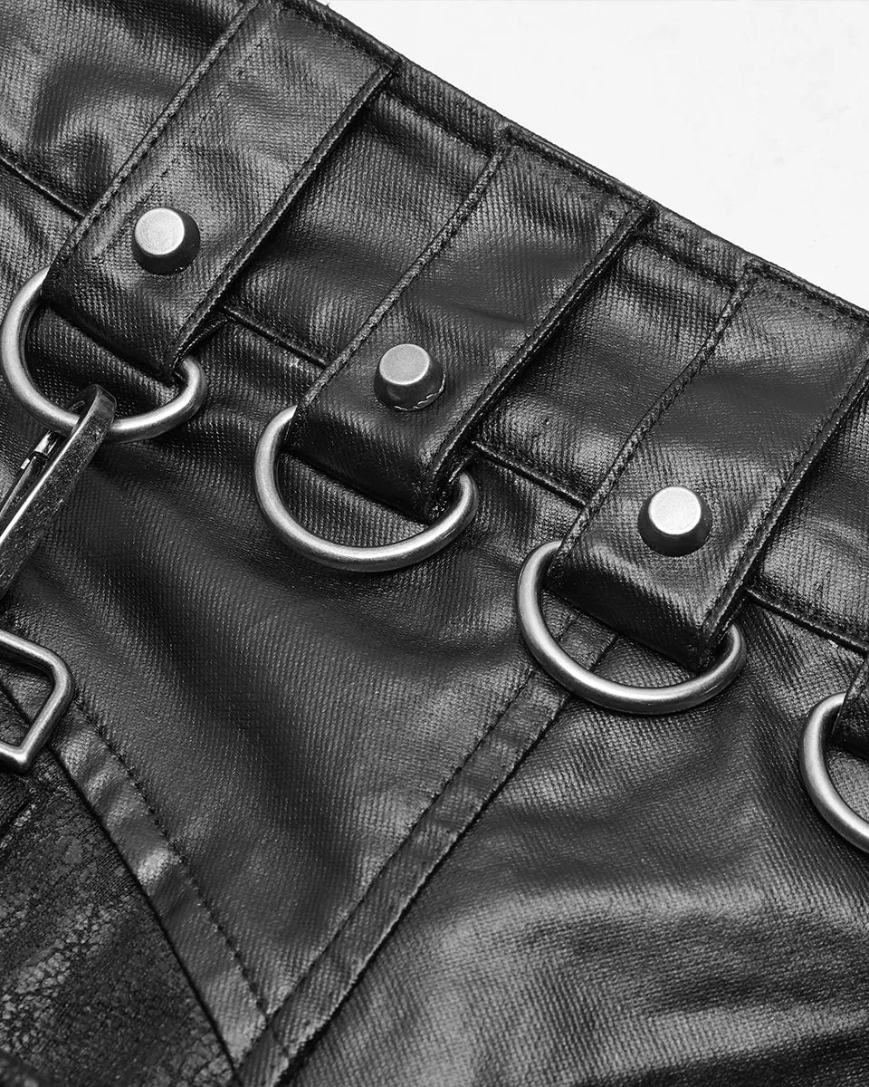 WQ-436 Mens Dieselpunk Half Skirt Kilt