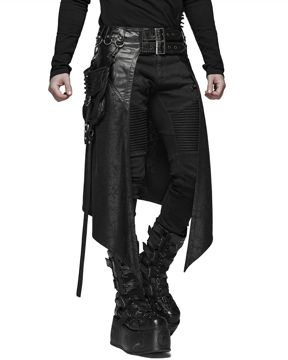 WQ-436 Mens Dieselpunk Half Skirt Kilt