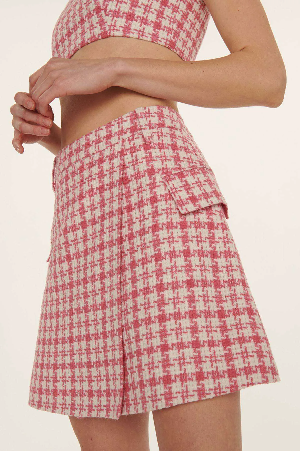WRAP SKIRT WITH FAUX POCKET