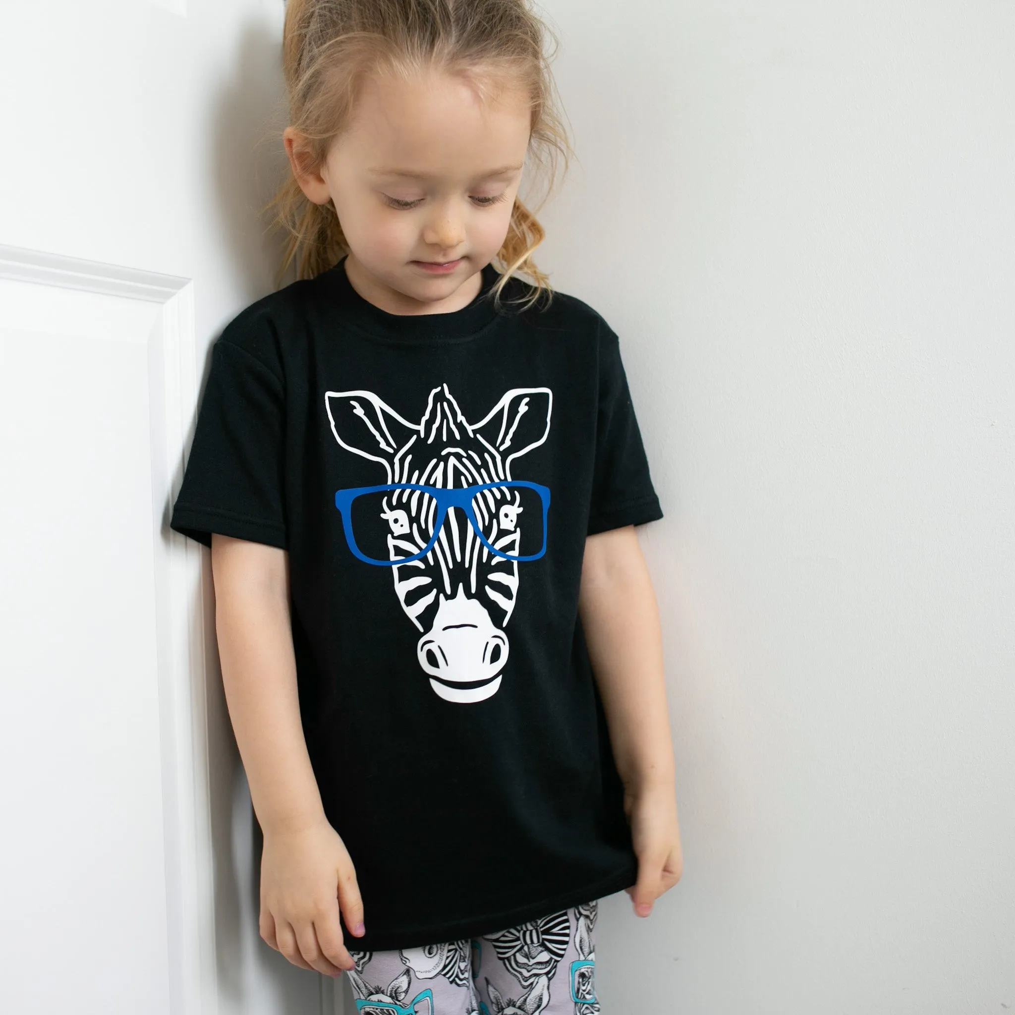 Zebra Blue specs T shirt