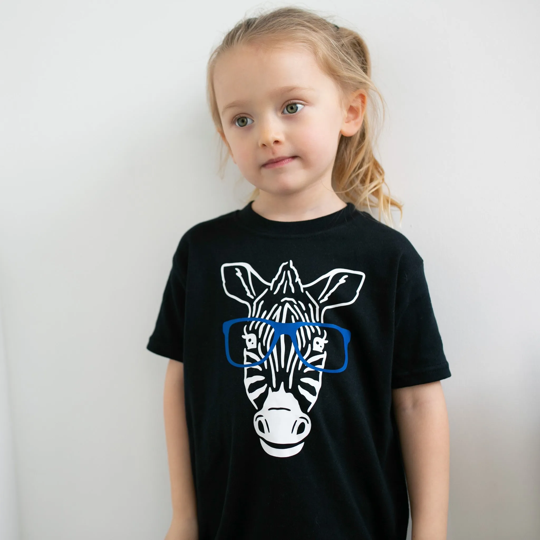 Zebra Blue specs T shirt