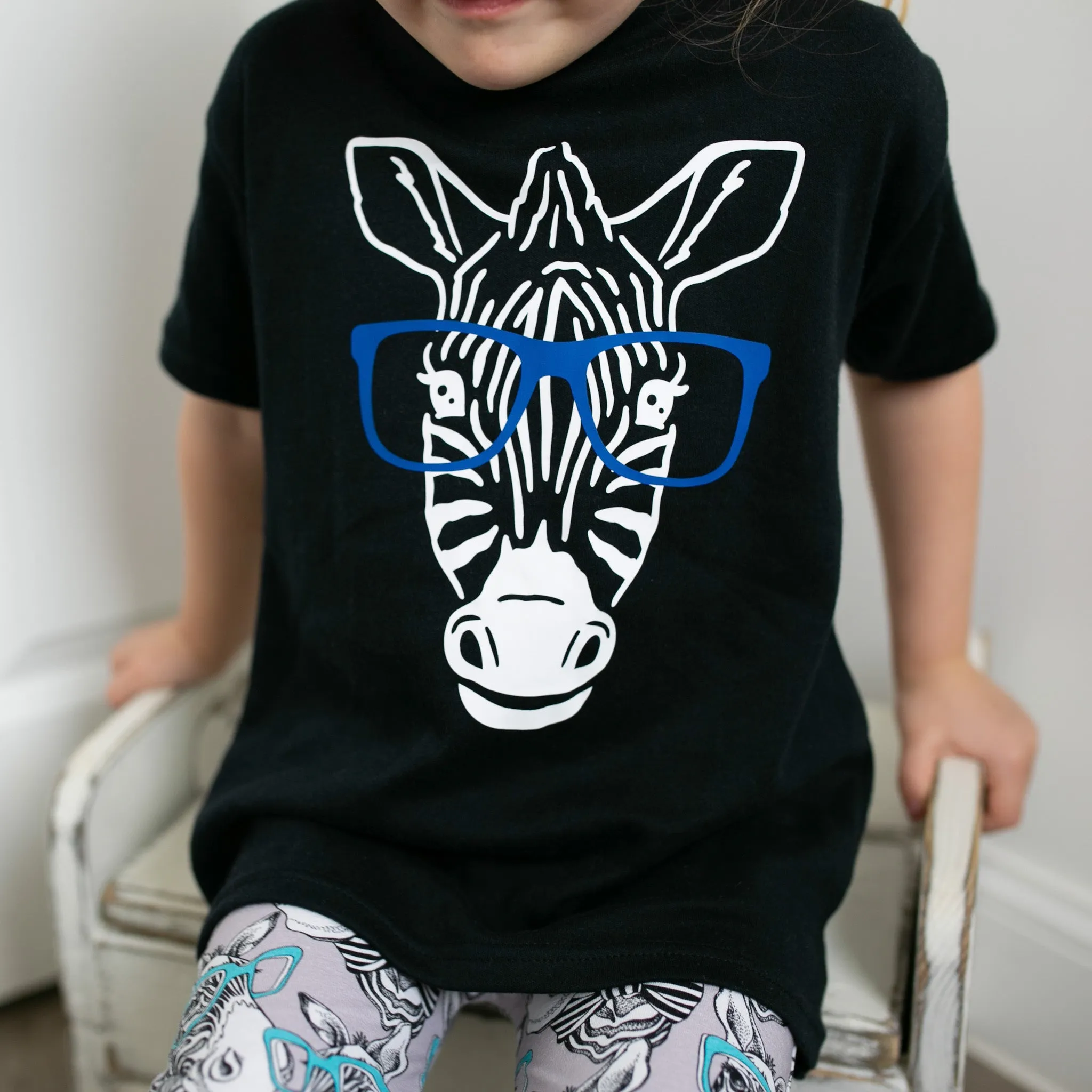 Zebra Blue specs T shirt