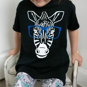 Zebra Blue specs T shirt