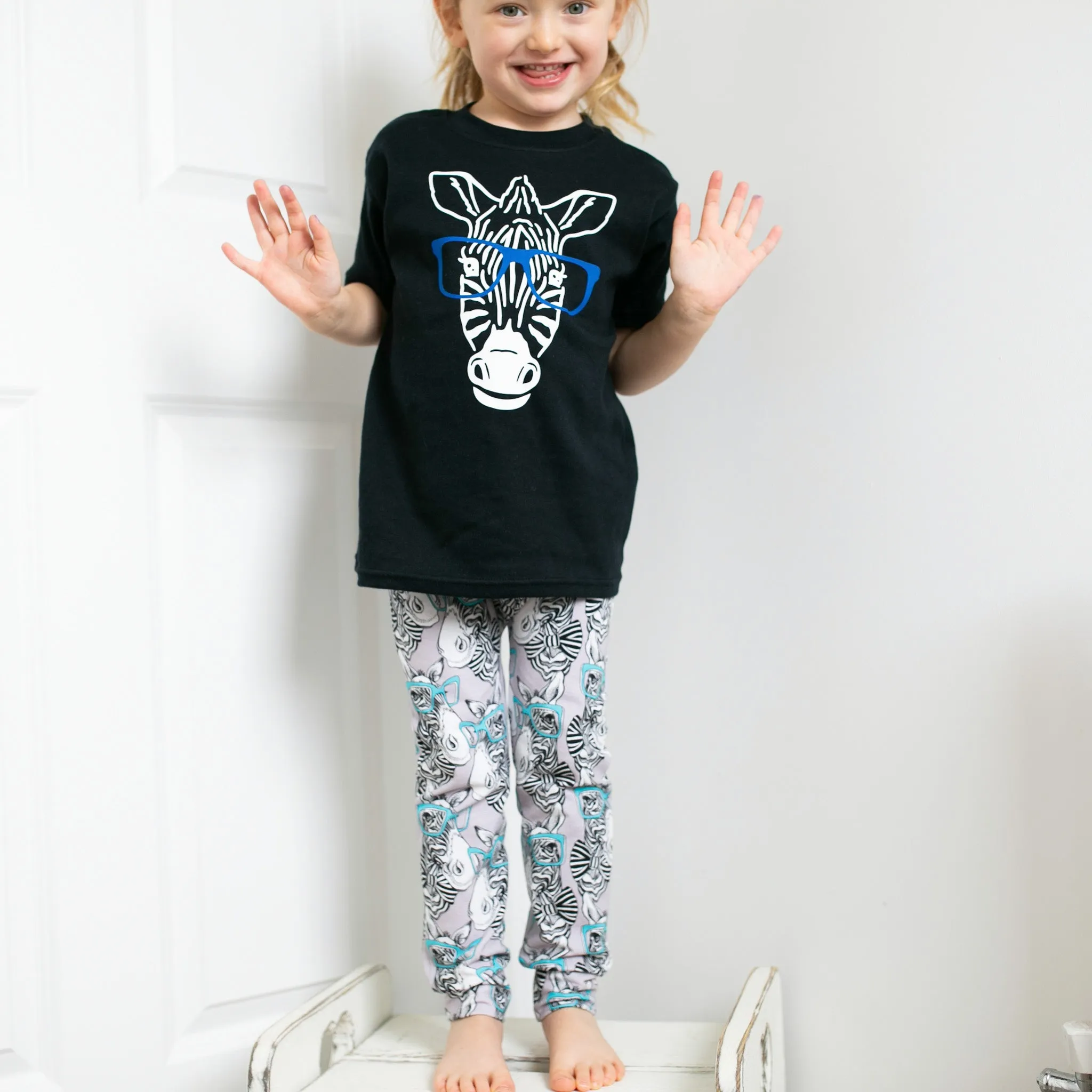 Zebra Blue specs T shirt