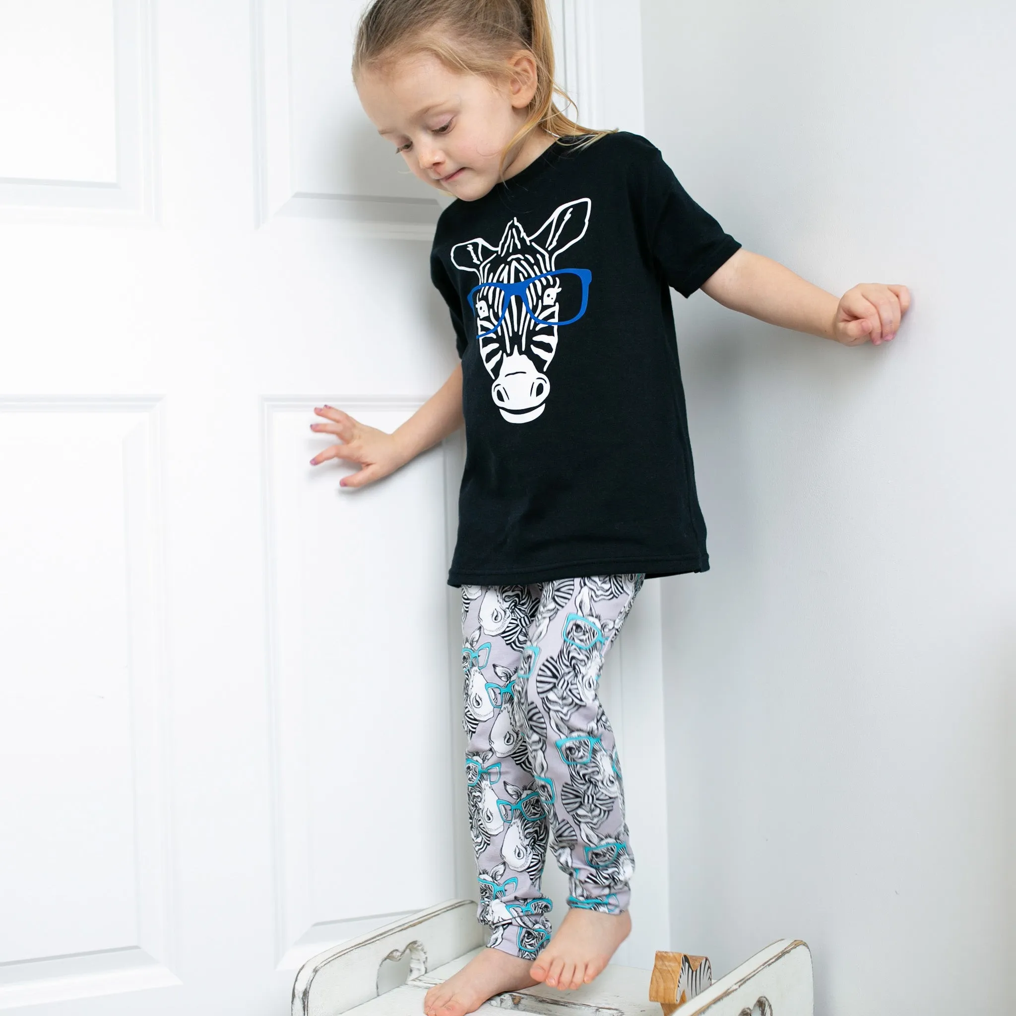 Zebra Blue specs T shirt