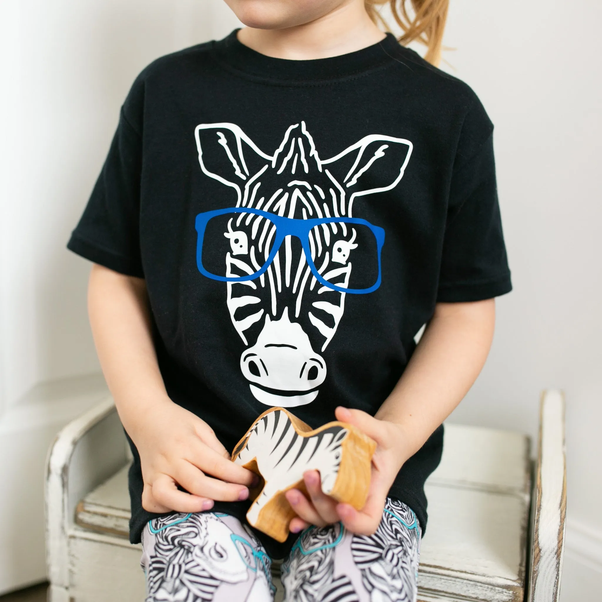 Zebra Blue specs T shirt