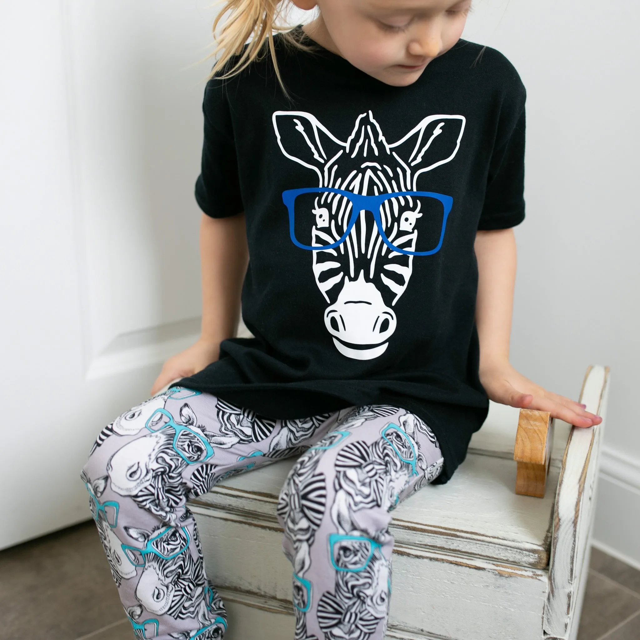 Zebra Blue specs T shirt